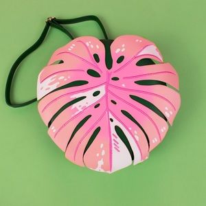 Morning Witch Pink Monstera Leaf Convertible Bag